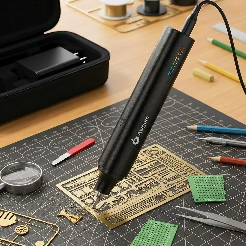 아젬 40KHz 고주파 절단 칼 초음파 커터 DIY 전기 조각 도구 플라스틱/레진/3D 프린팅/섬유용