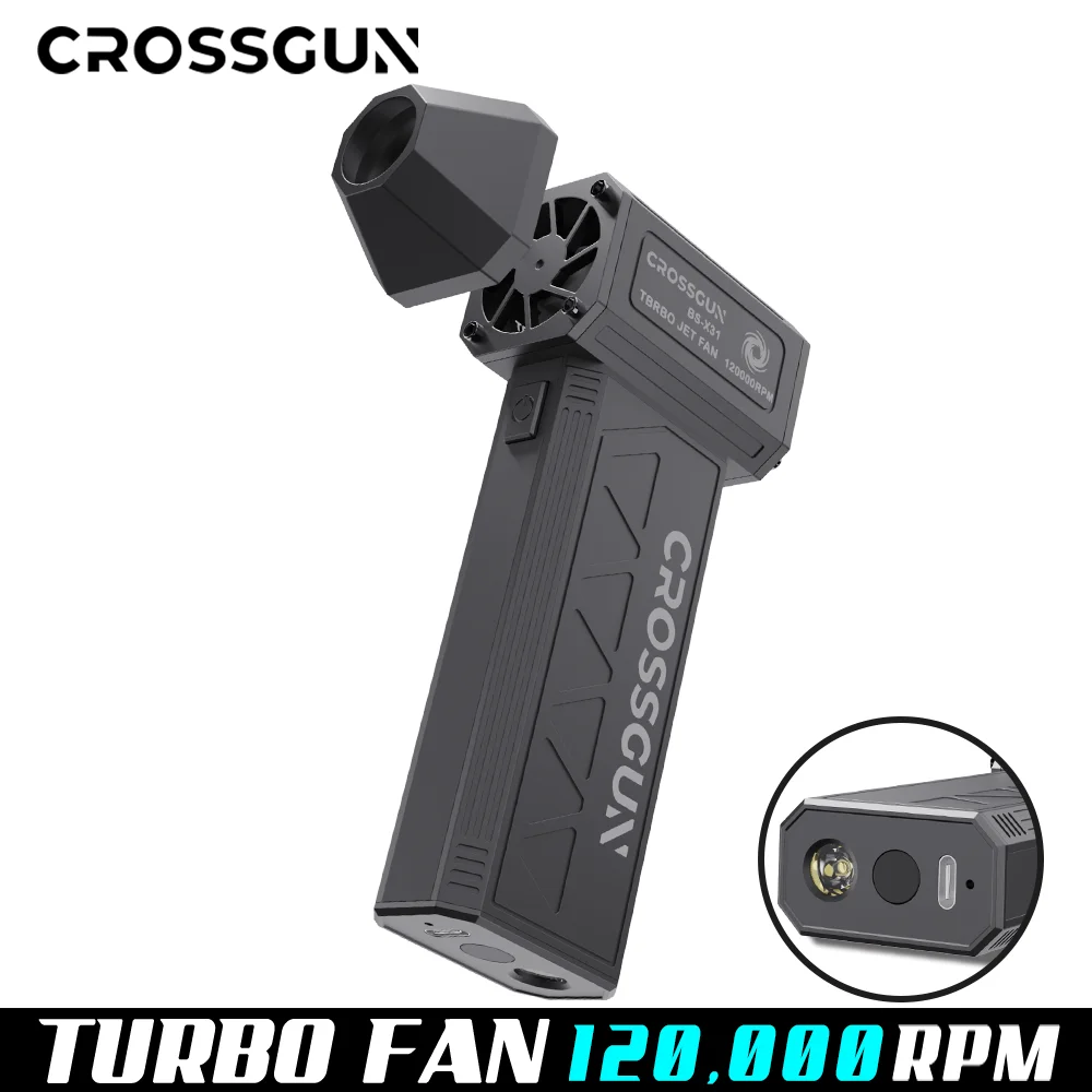 CROSSGUN 강력한 미니 터보 팬 환풍기, 휴대용 핸드헬드, 먼지 제거, 허리케인 폭풍 x31 공기 송풍기, X31 제트팬, 신제품