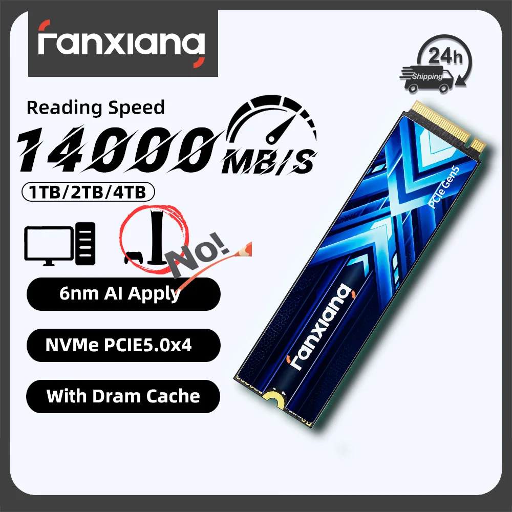 팬샹 S910 M.2 SSD 1TB 2TB 4TB 14000MB/s PCIe 5.0 M.2 NVMe SSD 드라이브 (DRAM 캐시 내장) 노트북 PC용 내장형 솔리드 스테이트 드라이브