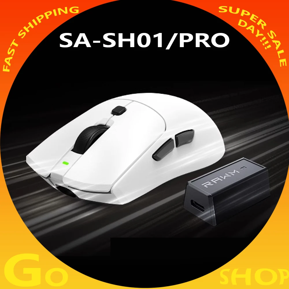 Rawm Sa-Sh01 Pro 무선 마우스, 8k 3 가지 모드, Paw3950 센서, 게임용 마우스, 라이트 무게추, 낮은 지연, FPS PC 게이머 액세서리 선물