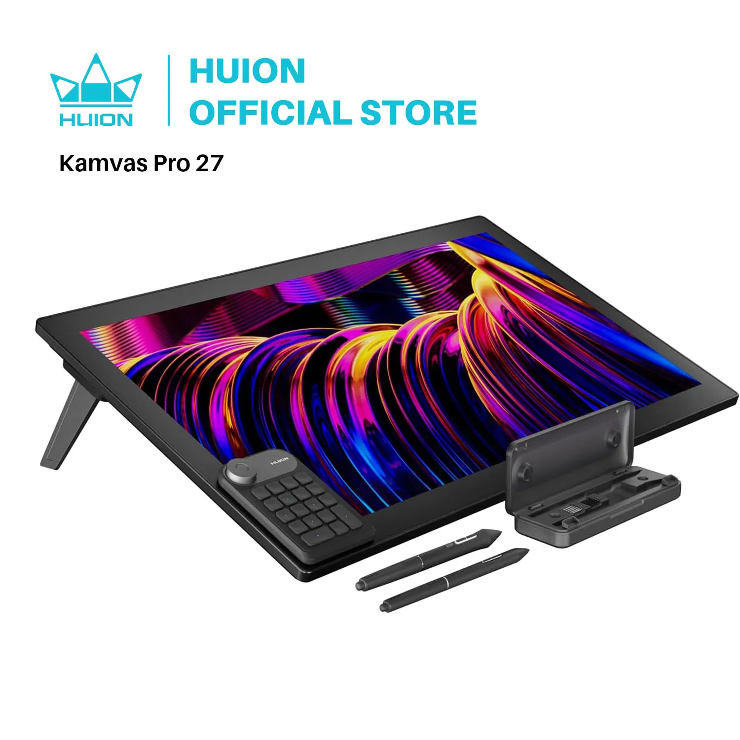 HUION KAMVAS 프로 27 4K UHD 드로잉 태블릿, 스크린 포함, 펜테크 4.0 스타일러스, 눈부심 방지 에칭 유리 98%, 어도비 RGB 2 세대