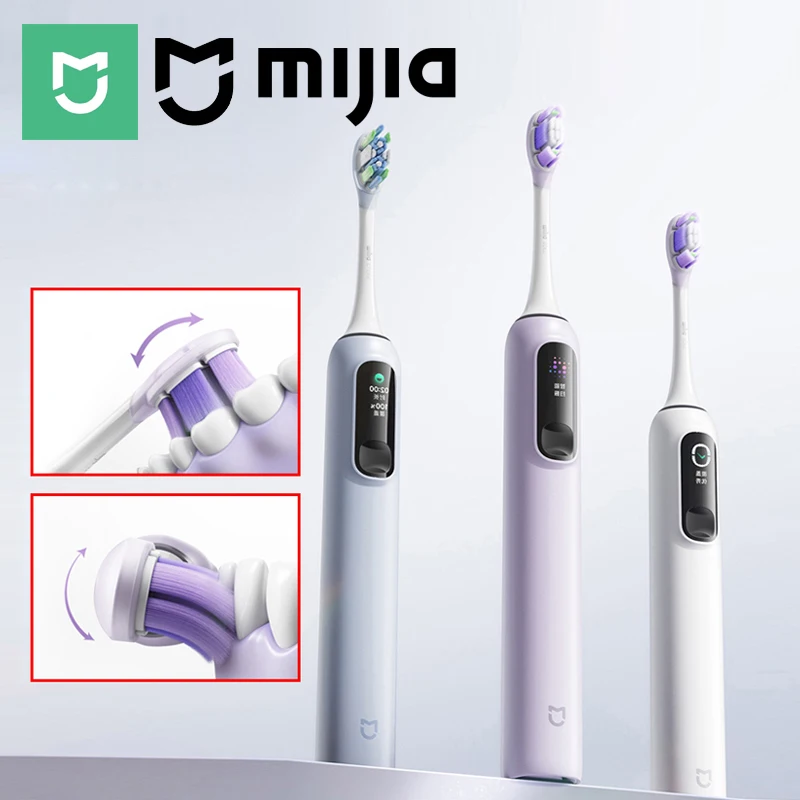 MIJIA 음파 진동 전동 칫솔 프로, 스마트 4가지 모드, 긴 배터리 수명, IPX8 방수, LED 스크린 및 여행용 잠금 장치