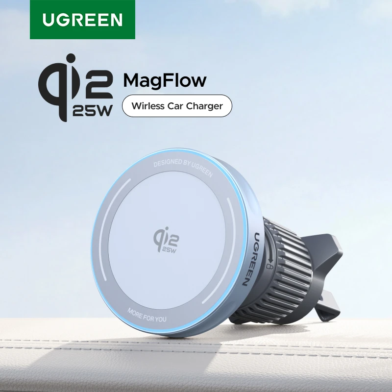 UGREEN Qi2 25W 15W 마그네틱 차량용 휴대폰 홀더 무선 충전기 스탠드 아이폰 17 16 15 프로 맥스용 마그세이프 차량용 충전기