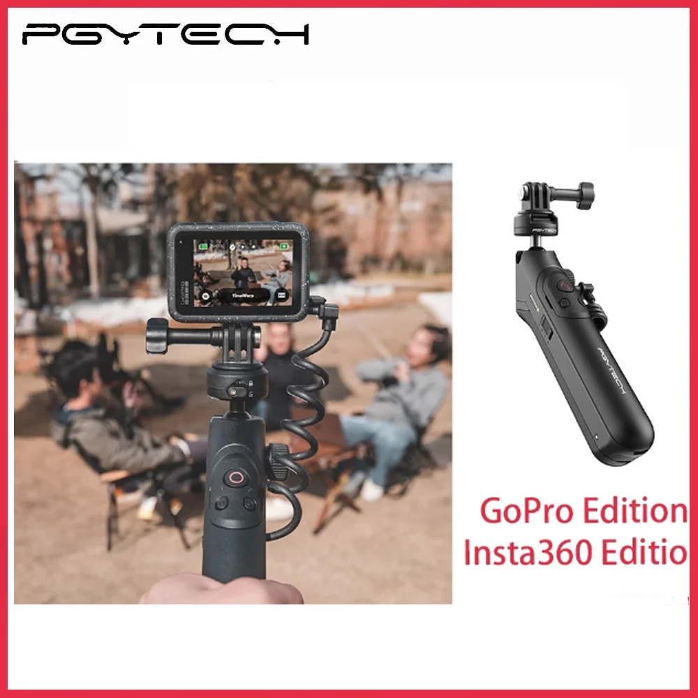 PGYTECH CapLock MantisPod 전원 삼각대 핸드헬드(Gopro Insta360 액션 카메라 스마트폰용 원격 제어 4/1 어댑터 포함)