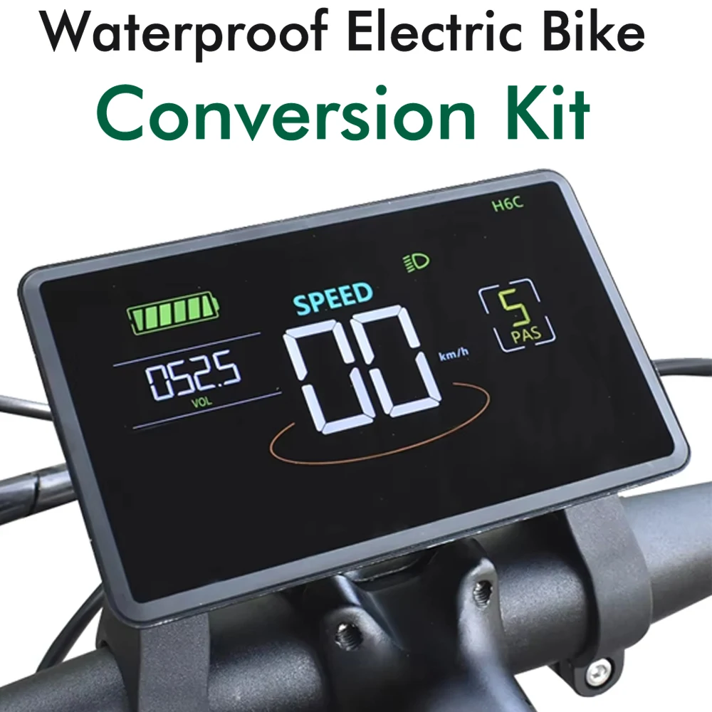 UART2 H6C 자전거 다채로운 컴퓨터 산악 자전거 대형 스크린 LCD 사이클링 컴퓨터 주행 거리계 정확한 방수 자전거 디스플레이