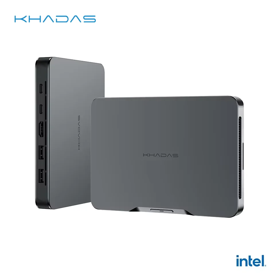 Khadas Mind 1 미니 PC, 인텔 코어 i7-1360P, 5.0GHz 마이크로 데스크탑 컴퓨터, 5.55Wh 대기 배터리, 32GB + 1TB WiFi 6E, BT5.3