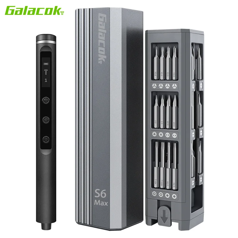 Glacok S6 MAX 5단 토크 정밀 전기 드라이버 세트 DIY 3.7V 충전식 드라이버 iPhone 분해 수리 도구