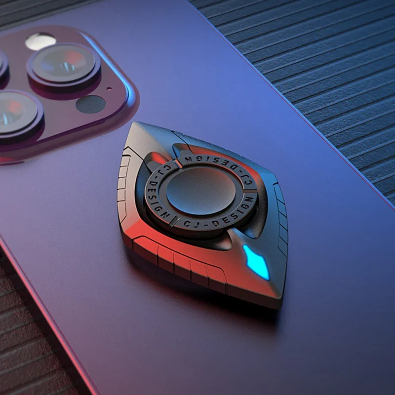 다기능 빛나는 Fidget 회 전자 휴대 전화 홀더 손 회 전자 성인 감압 장난감 손가락 끝 자이로 장난감