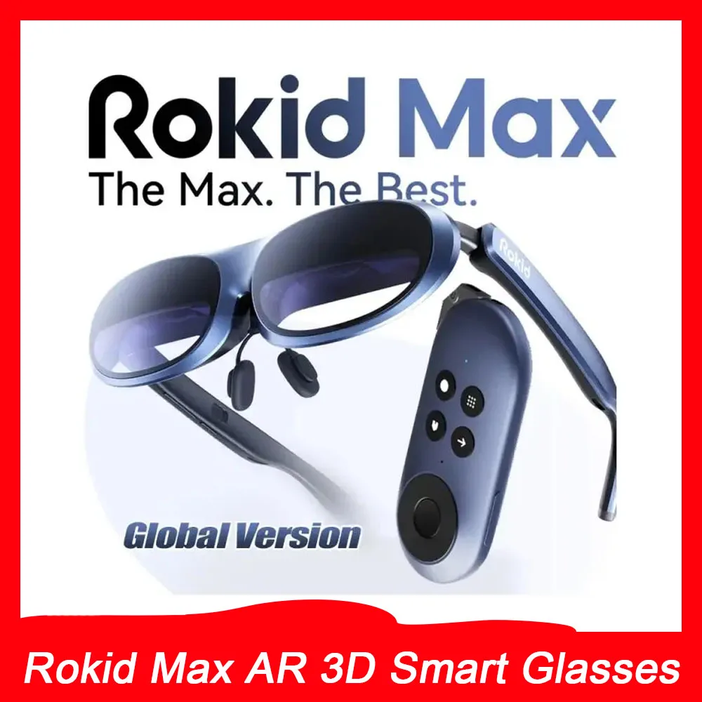 Rokid Max AR 3D 스마트 안경 스테이션 해외 글로벌 버전 마이크로 OLED 215" 비디오 게임용 최대 화면 FoV 보기
