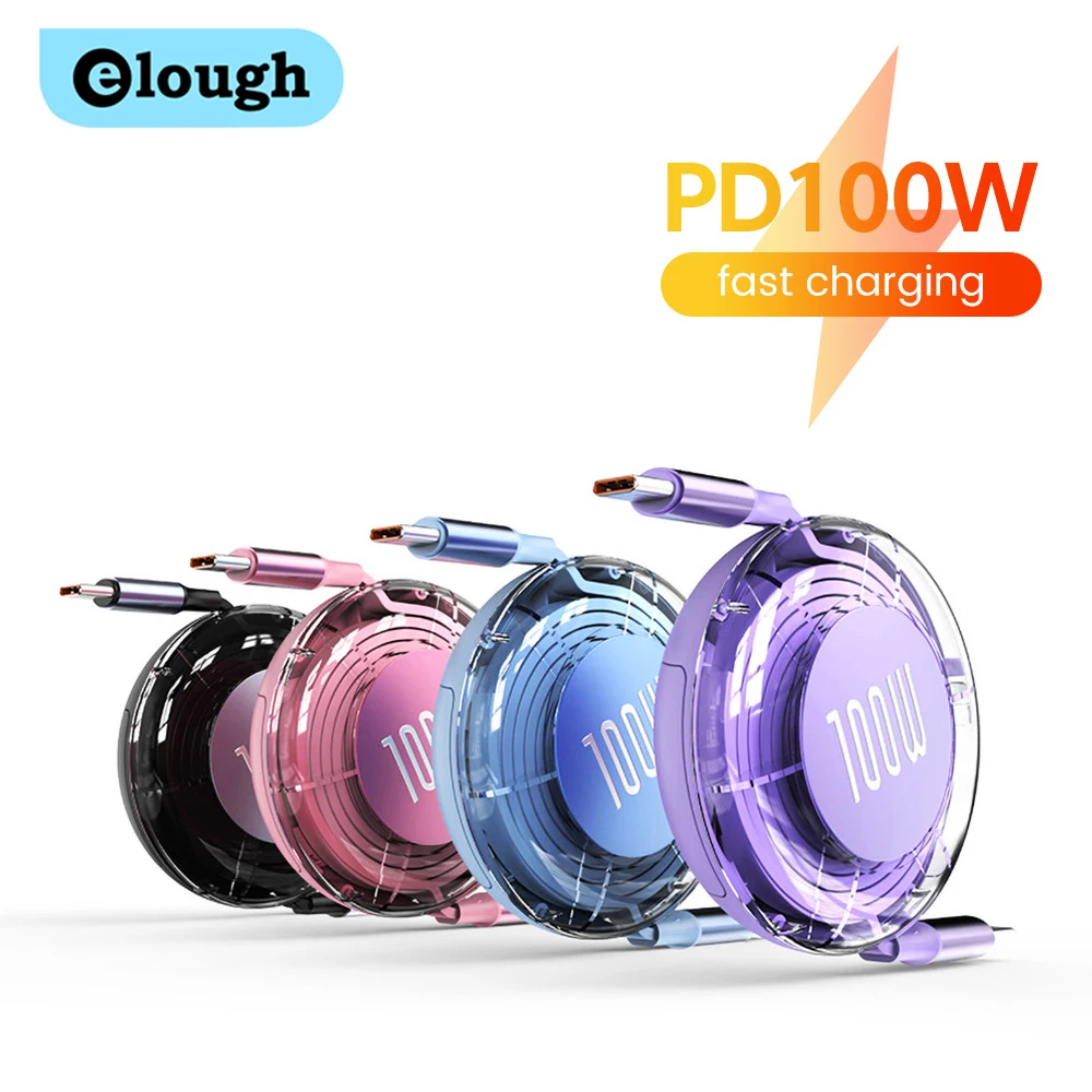 개폐식 PD 100W 케이블 USB 유형 C-유형 C 고속 충전 USB C-USB C 케이블(iphone 15 Huawei 태블릿 노트북용)