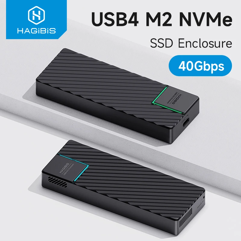 Hagibis USB 4.0 40Gbps M.2 NVMe SSD 인클로저 Thunderbolt 4/3 USB 3.2/3.1/3.0 ASM2464 외장형 하드 드라이브 케이스와 호환 가능
