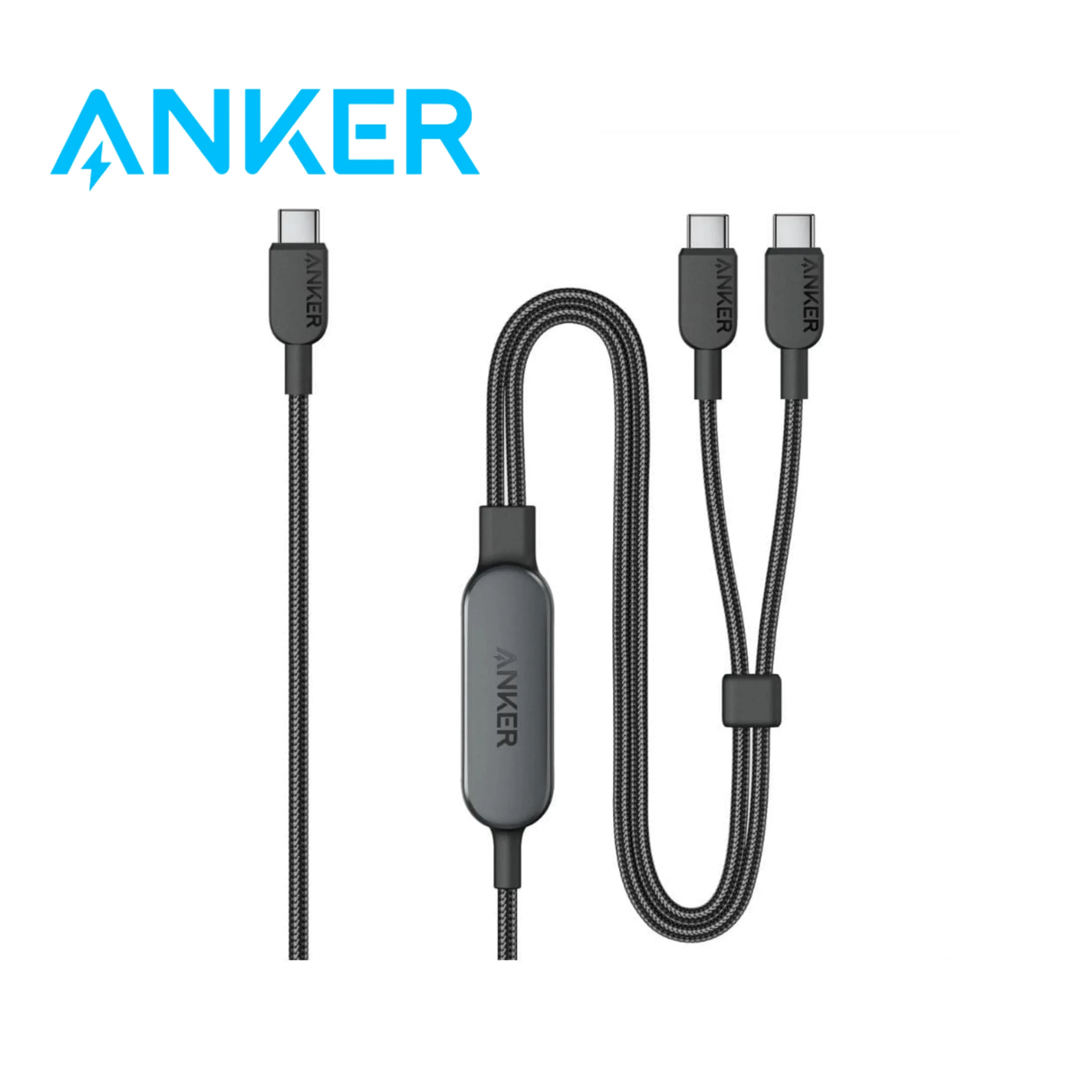 Anker 2-in-1 USB-C-USB-C 케이블(최대 140W, 편조) - A8895