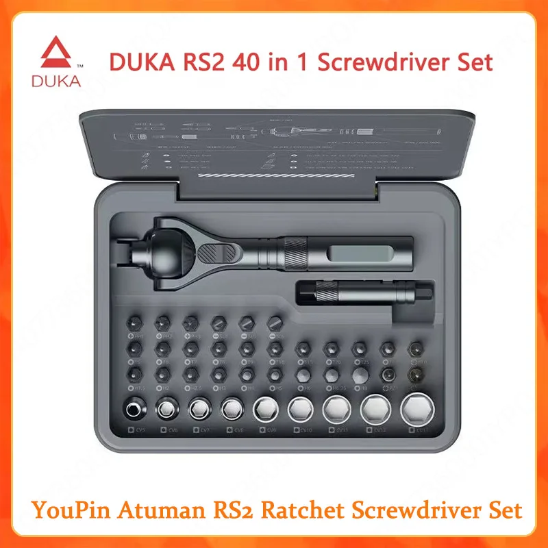 DUKA Atuman RS2 래칫 드라이버 세트 확장형 핸들 28pcs S2 마그네틱 비트 다기능 180 °   래칫 헤드 드라이버