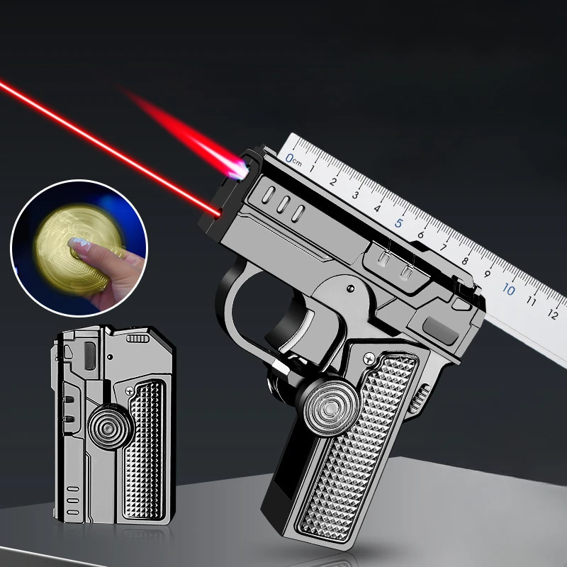 창의적인 변형 접이식 라이터, 부탄 가스 레드 플레임 라이터, 자이로 건 타입, 맞춤형 쿨 담배 라이터