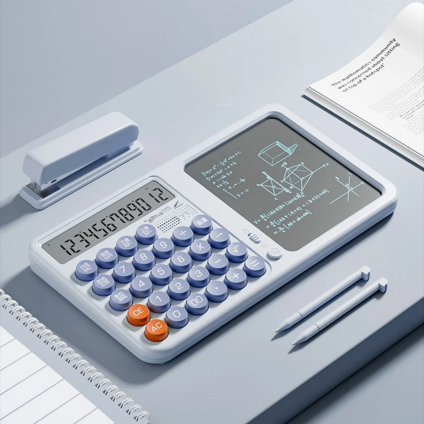 다채로운 패션 계산기, 필기 태블릿 버튼 계산기, 사무실 또는 학교용 유연한 키보드, 대학생 및 직장인용