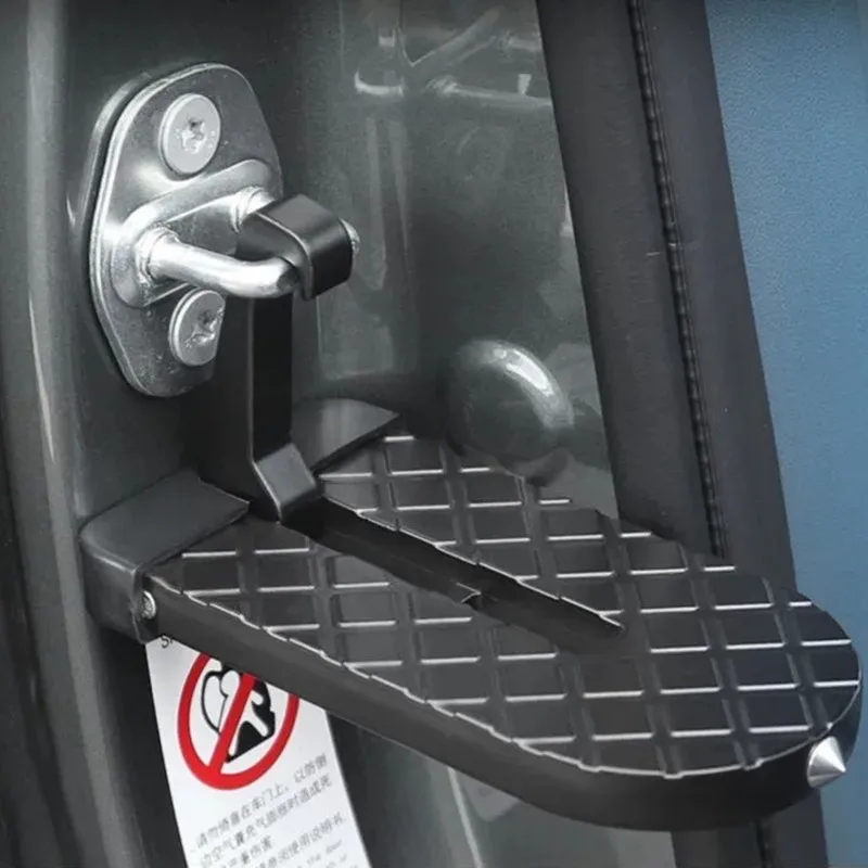 자동 접이식 자동차 지붕 랙 도어 단계 다기능 범용 래치 후크 풋 페달 알루미늄 합금 안전 액세서리 킥 스탠드