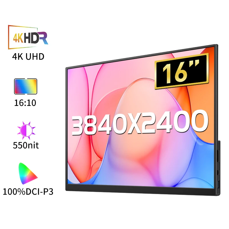 알리 16인치 4K 휴대용 모니터 - VCHANCE 3840x2400 DCI-P3 포터블 보조모니터 추천