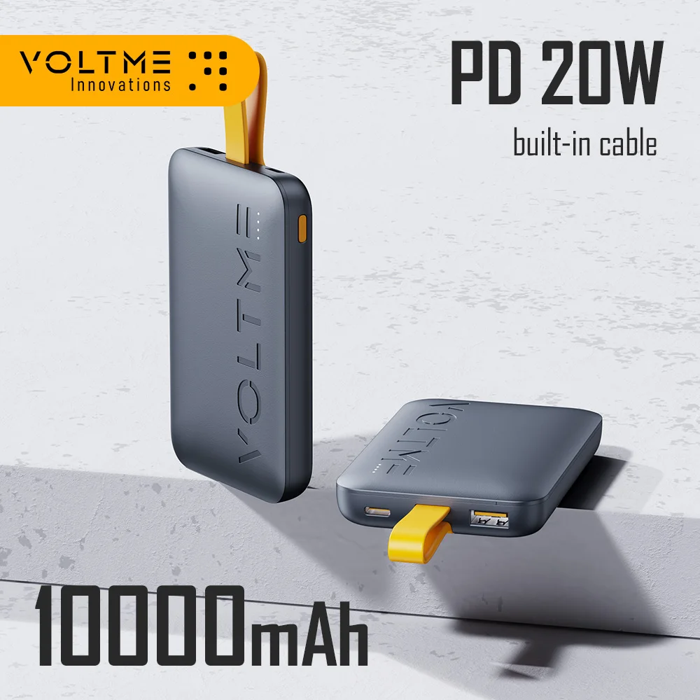 VOLTME 휴대용 충전기 빠른 충전 USB C 전원 은행 10000mAh 배터리 팩 PD 20W 전화 충전기 iPhone 15 Pro Samsung S24