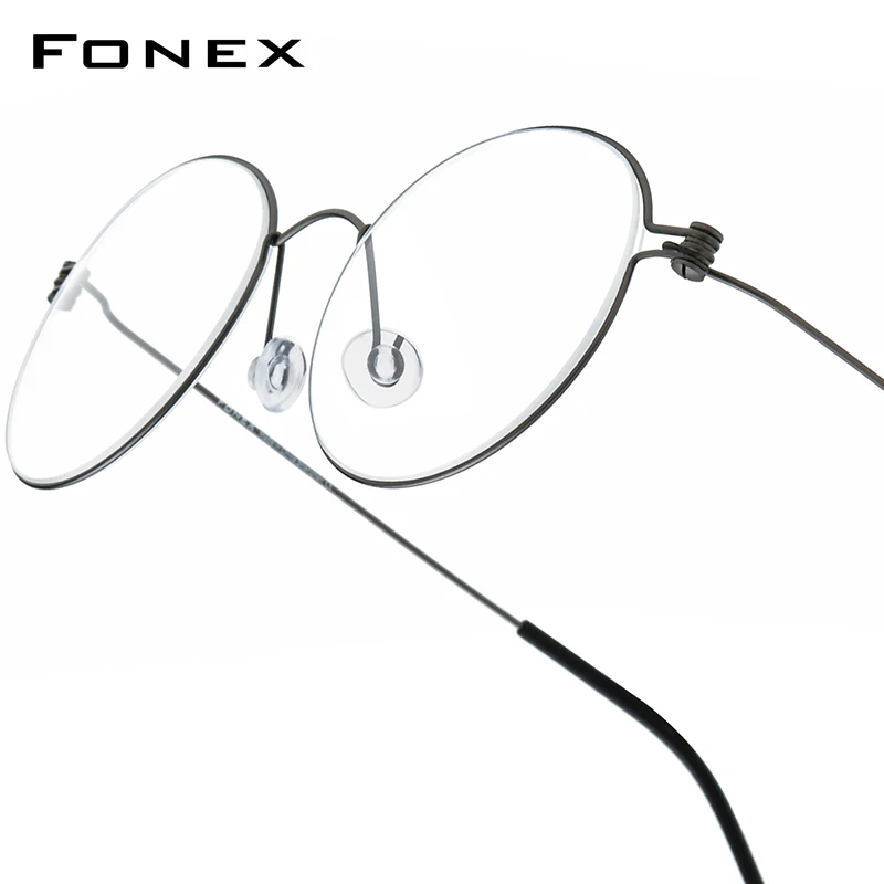FONEX B 티타늄 안경테, 남성 브랜드 디자인 안경, 한국 덴마크, 초경량 무게추 모르텐, 나사 없는 안경 7510