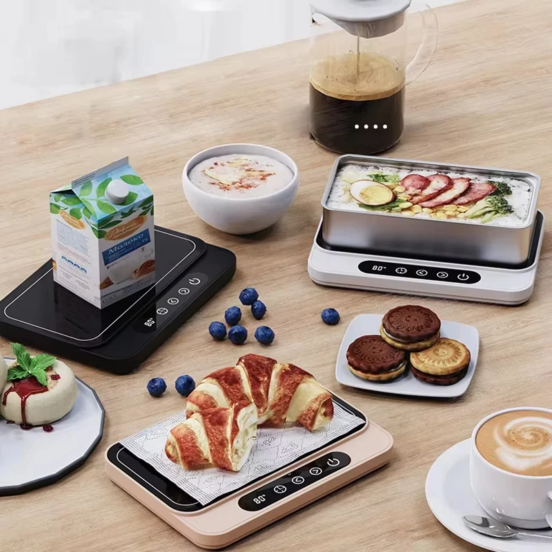 컵 히터 머그 워머 50W 전기 핫 플레이트 9단계 온도 조절 워머 코스터 히팅 런치 박스 우유 커피 가정용 사무실용