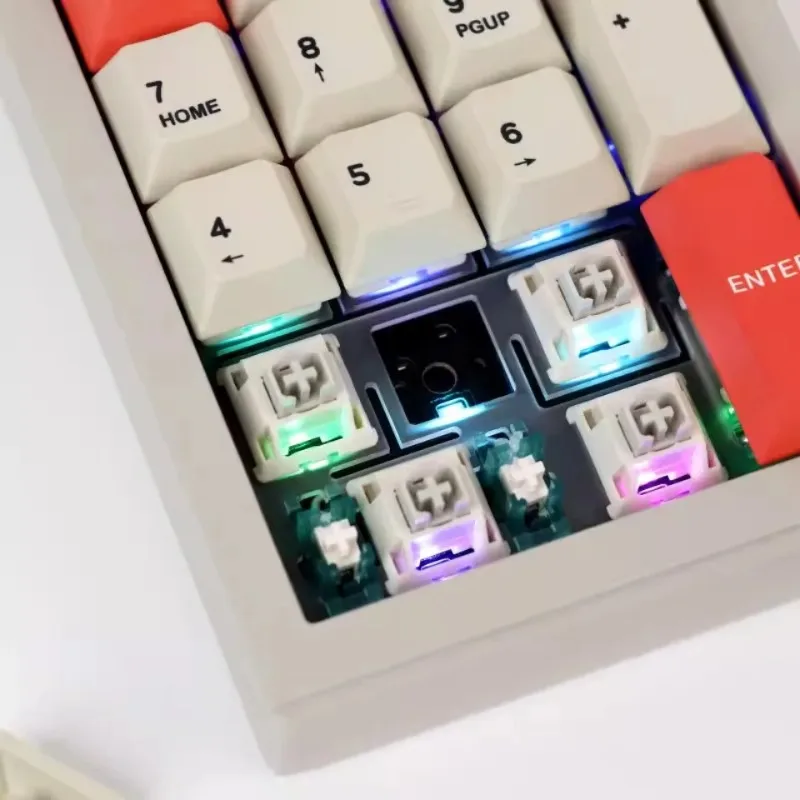 CIDOO V21 숫자 키패드 무선 트라이 모드 가스켓 핫스왑 RGB 노브 커스텀 CNC 알루미늄 오피스 게이밍 기계식 키보드 VIA