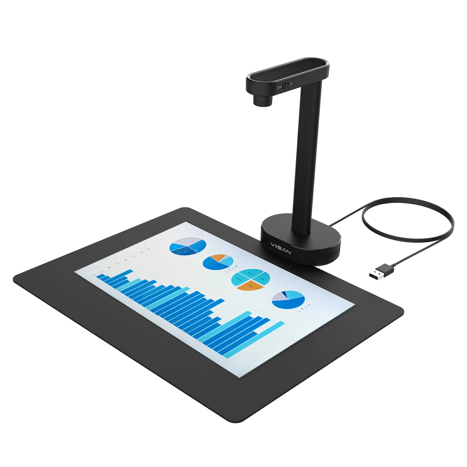 VIISAN A8401-16MP 휴대용 문서 스캐너 카메라, A4 캡처 USB 문서 카메라, 윈도우 및 macOS와 호환 가능