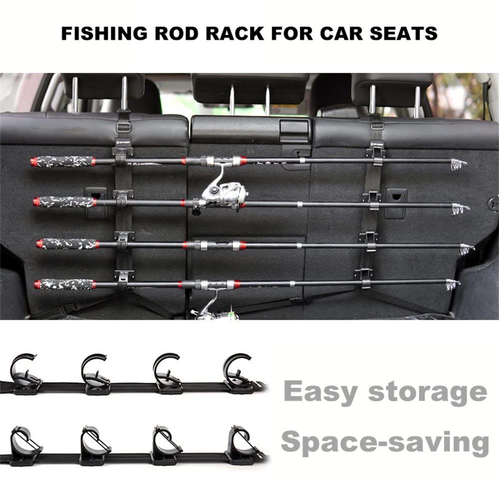1세트 4포지션 자동차 낚싯대 홀더 유니버설 앞/뒤 좌석 낚싯대 거치대 조절 가능한 클램프 마운트 컴팩트 태클 S