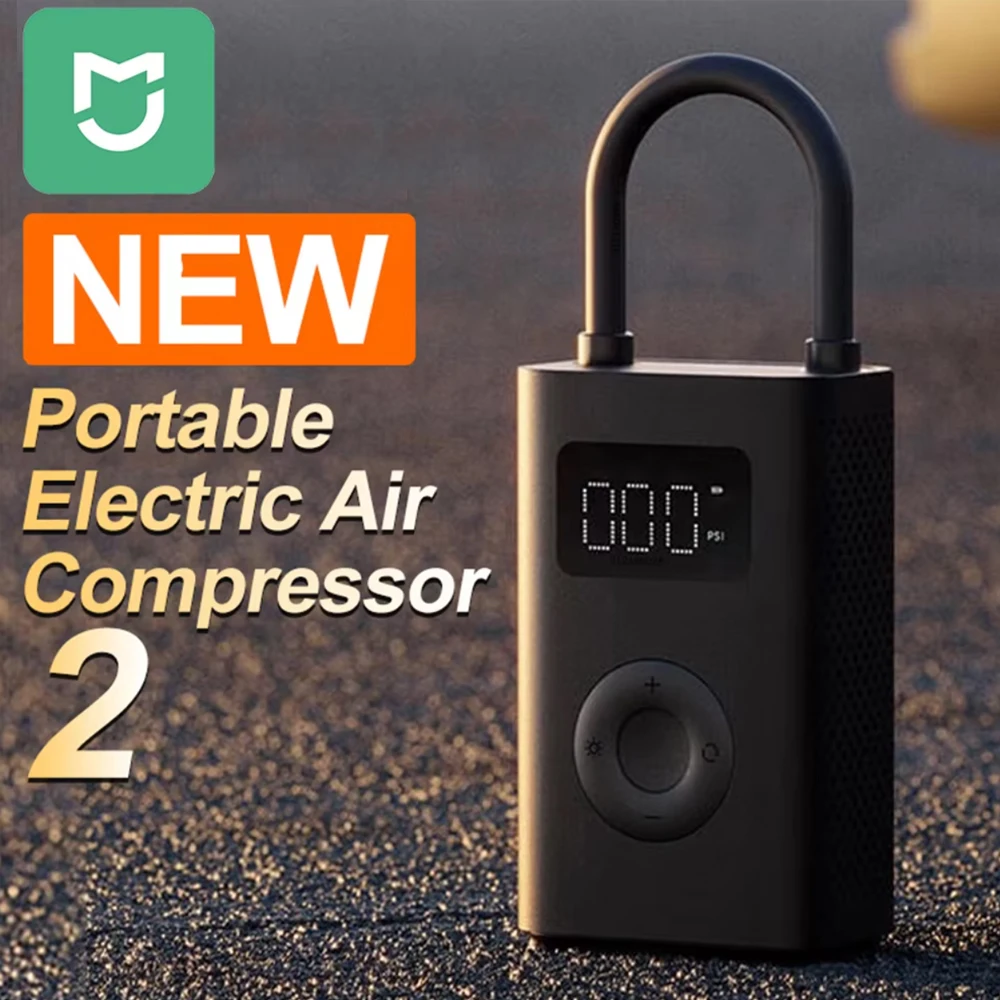 2023 신형 미지아 에어 컴프레서 2 휴대용 범용 전동 에어 펌프 2 타이어 센서 미 인플레이터블 트레져 2 (자동차/자전거용)