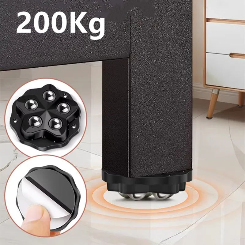 4개 자체 접착 캐스터 휠 슈퍼 하중 베어링 5개 비드 범용 360 °   가전제품 보관함용 회전 바퀴