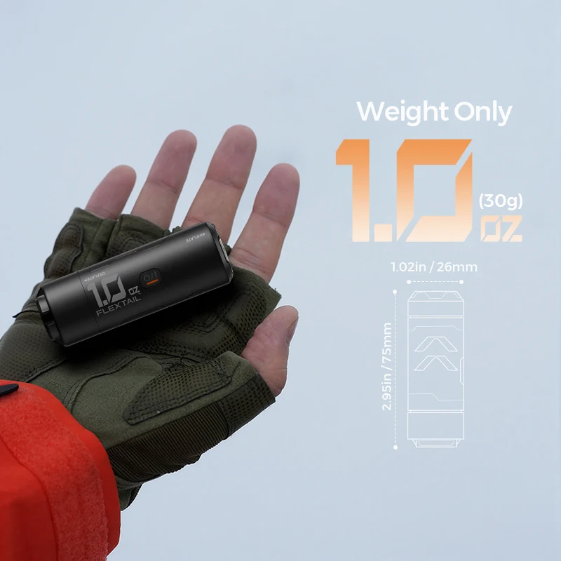 플렉스타일 제로 펌프 - 30g 캠핑 에어 펌프, 휴대용 전기 인플레이터, 침낭용, 충전식 배터리 1개 포함