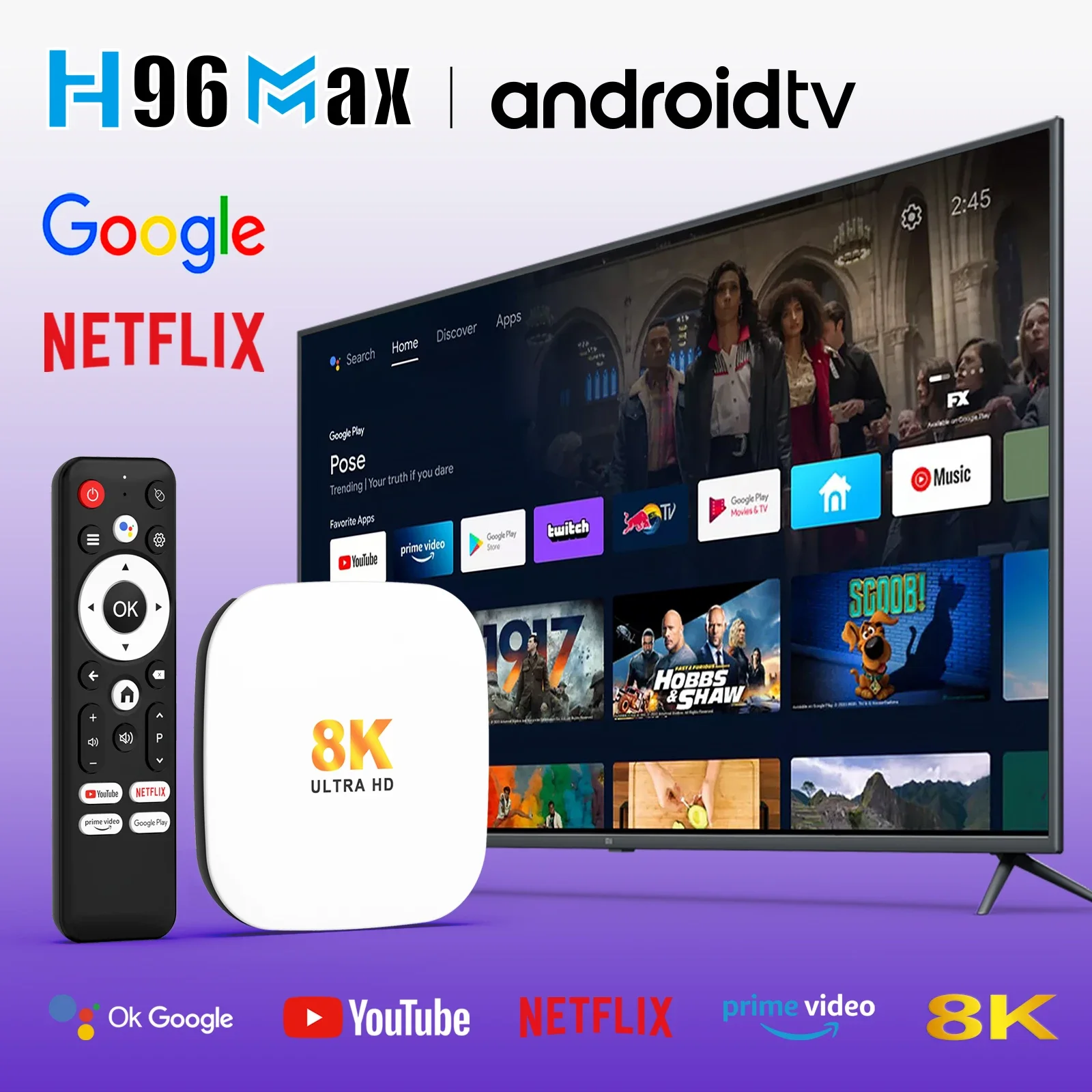 H96Max RK3528 M2 Plus TV 박스 8K 안드로이드 14 쿼드 코어 2.4/5G WiFi 6 스마트 TV USB2.0 스마트 홈 4K HDR 음성 제어 안드로이드 4K