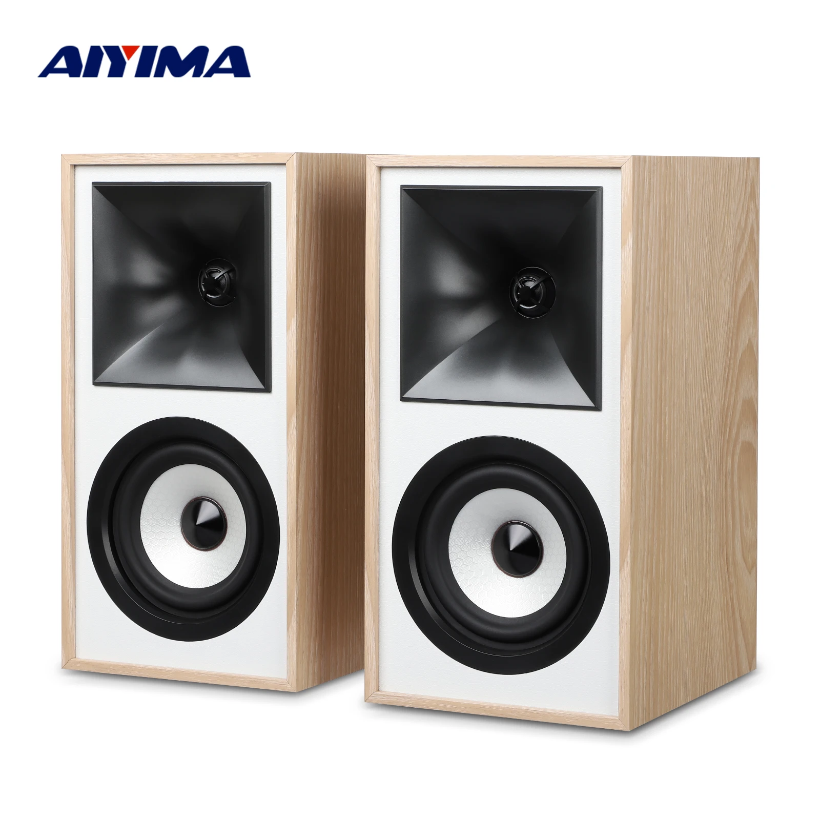 AIYIMA S4000 스튜디오 모니터 스피커 40WX2 블루투스 5.0 밸런스드 RCA/XLR 입력 서브우퍼 출력 우드 액티브 북쉘프 스피커