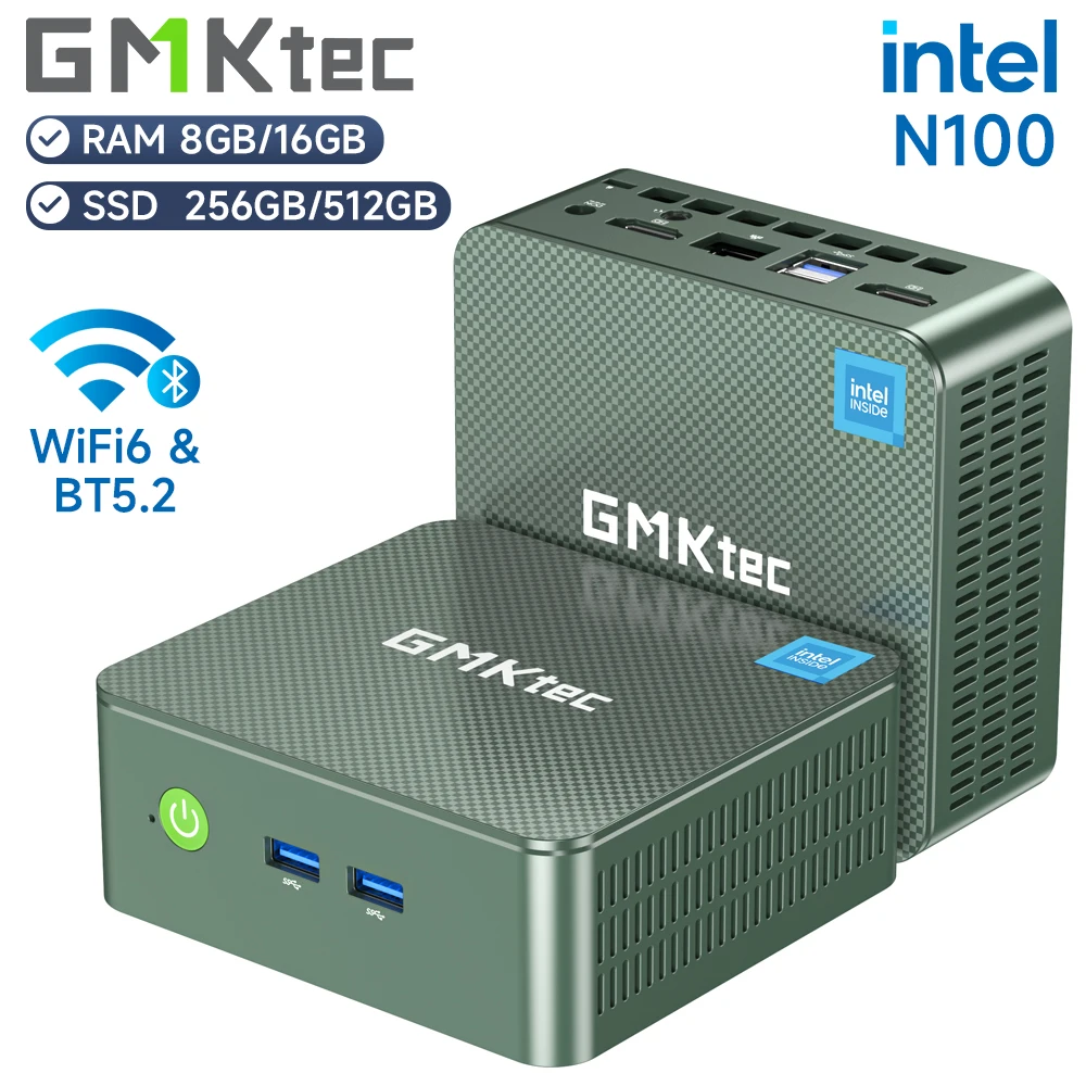 GMKtec G3 Mini PC Intel Alder Lake N100 Windows 11 Pro Mini PC 8/16GB DDR4 256/512GB PCIe M.2 SSD WiFi 6 BT5.2 Desktop Computer