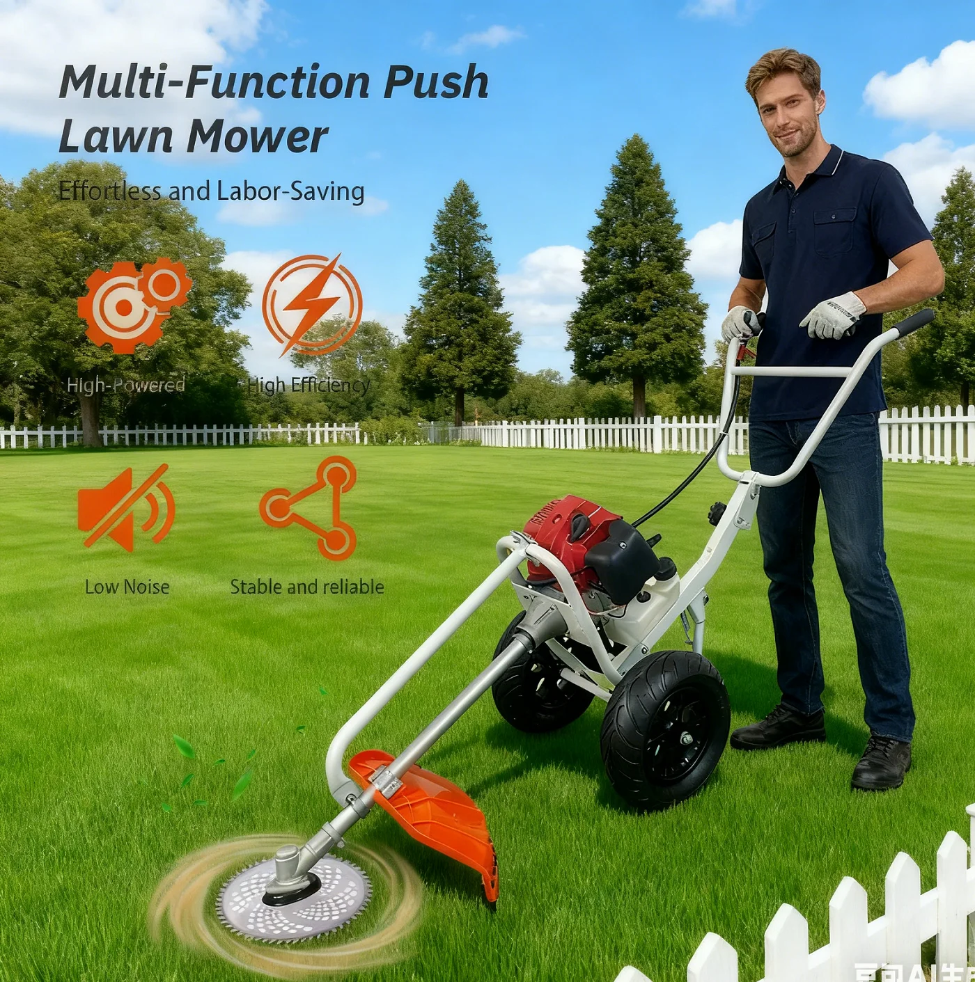 손으로 미는 잔디 깎는 기계 2행정 4행정 잔디 절단기 잔디 트리머 바퀴 달린 잔디 깎는 기계 푸시형 휴대용 토지 정리 제초기