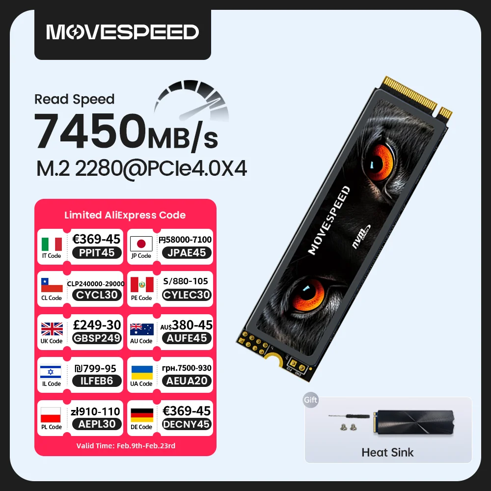 알리 MOVESPEED NVMe SSD M.2 2280 - PS5 노트북 가성비 고속 저장장치 추천