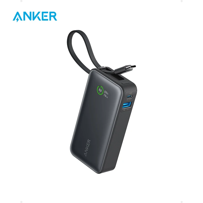 안커 나노 파워뱅크 10000mAh PD 30W 예비 배터리 휴대용 파워뱅크 10K 휴대용 충전기 USB-C 케이블 포함 아이폰 17용