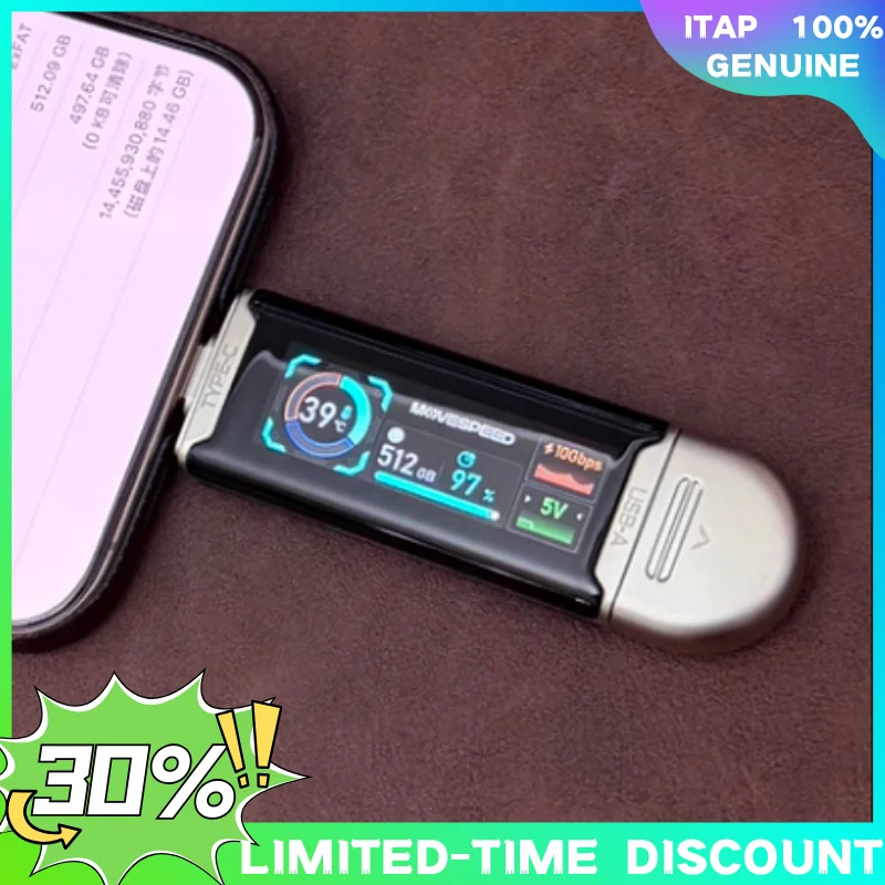 MOVESPEED SU10 1090MB/s 솔리드 스테이트 펜드라이브 2TB 1TB 512GB 256GB 128GB LCD USB3.2 Gen2 타입 C 플래시 드라이브 아이폰 15/16/17 PC용