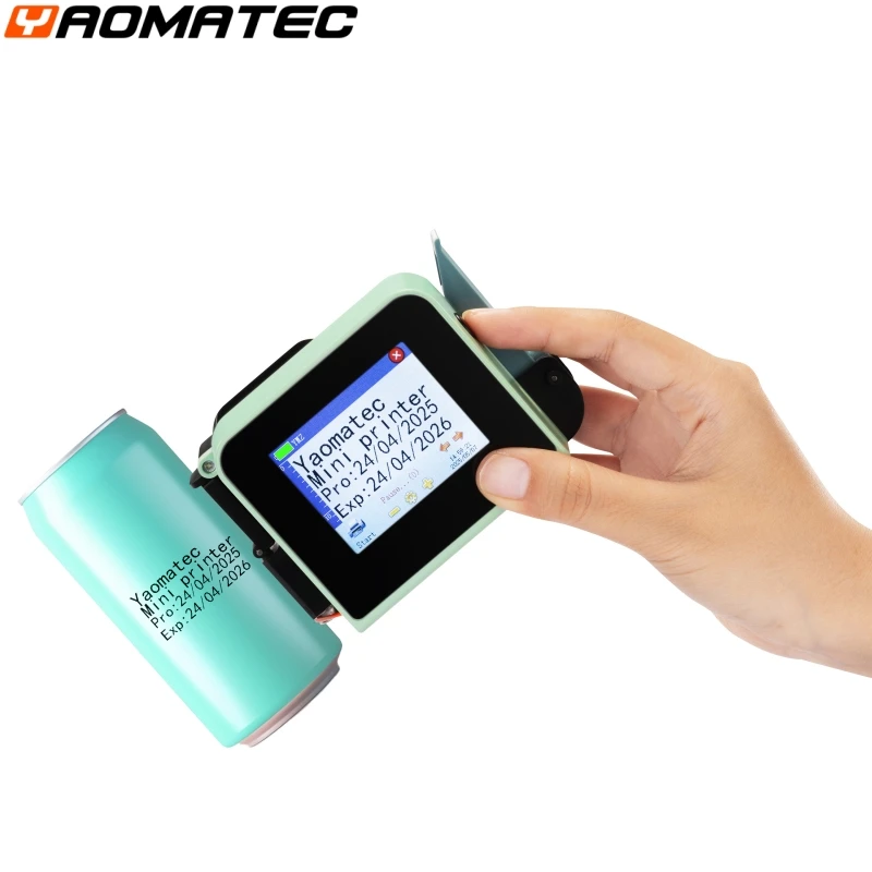 YAOMATEC 23개 언어 YS130 12.7mm 프린팅 건 코드 날짜 로고 유통기한 라벨 휴대용 미니 핸드헬드 열전사 잉크젯 프린터