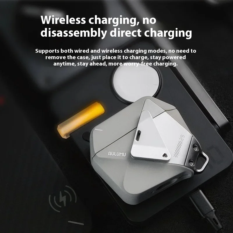 AULUMU A29 기하학적 디자인 에어팟 케이스 (아이팟 4용) 아연 합금 TPU 이어폰 보호 케이스 무선 충전 지원 선물