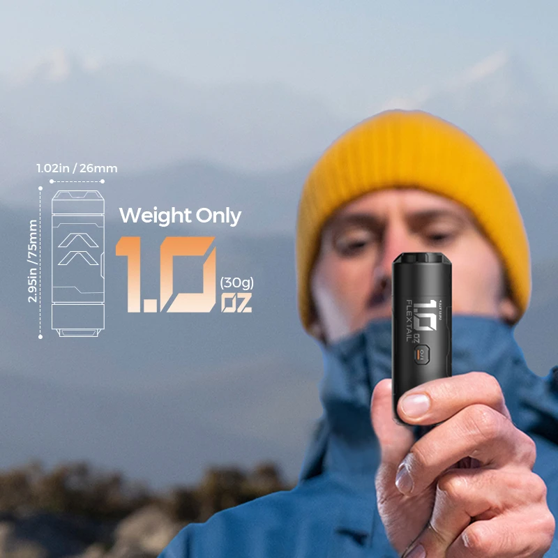 플렉스타일 제로 펌프 - 30g 휴대용 캠핑 에어 펌프 전기 인플레이터, 수면 패드용, 충전식 배터리 1개 포함