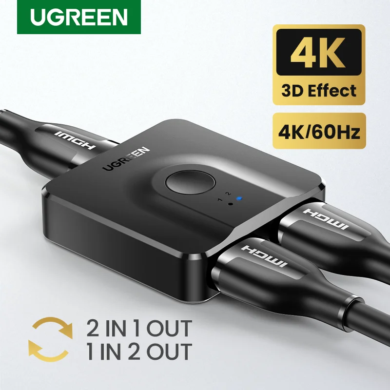 Xiaomi Mi Box 용 UGREEN HDMI 스위치 4K Xbox PS4 TV 박스 분배기 HDMI 스위처 용 양방향 HDMI 호환 스위처