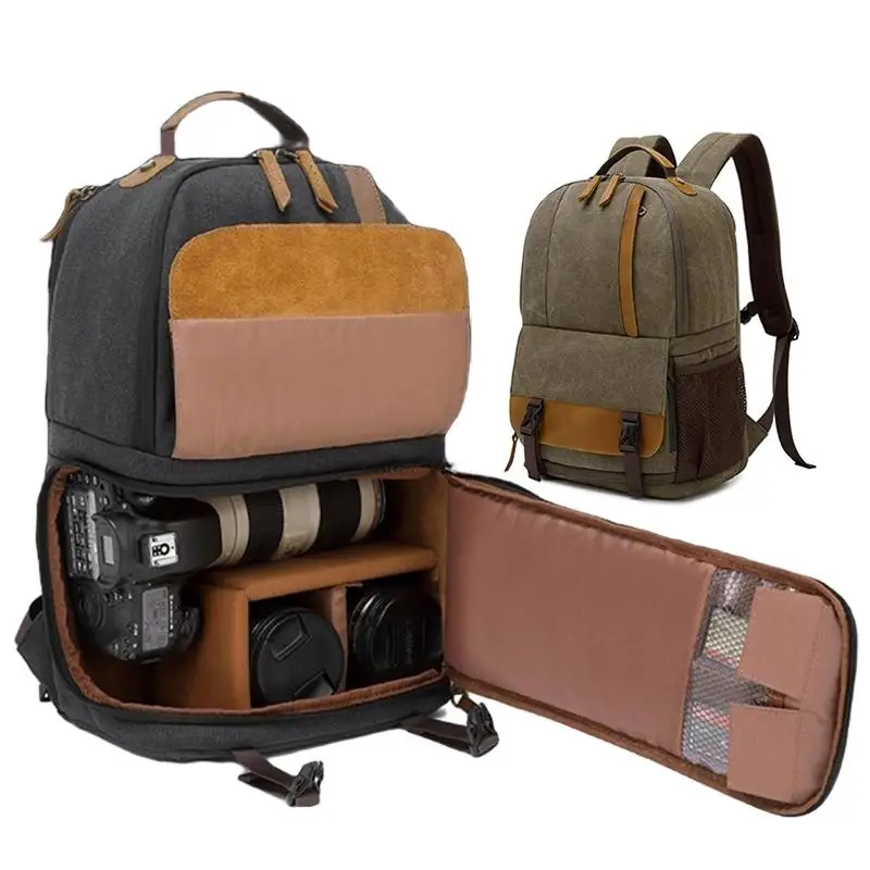 사진 작가를 위한 방수 카메라 배낭, 대용량 하이킹 가방, DSLR SLR 카메라에 적합, 렌즈 및 삼각대