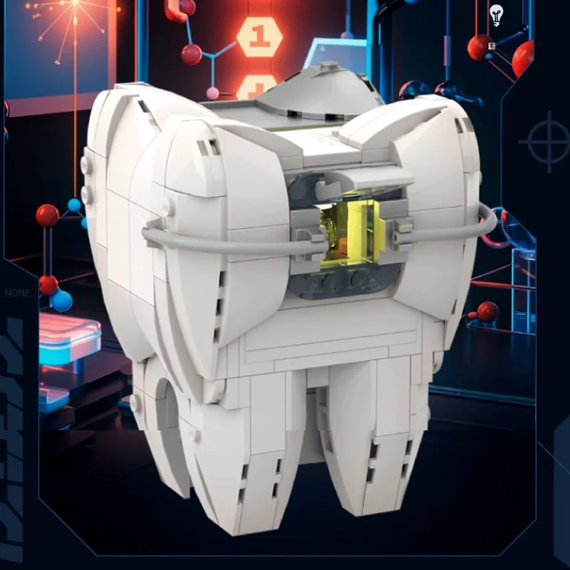 창의적인 전문가 MOC 기계식 치아 블록 구강 구조 모델 브릭 LED 교육용 조립 장난감 어린이 크리스마스 선물