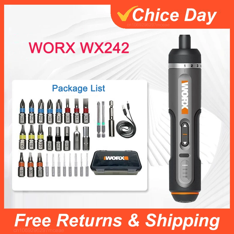 Worx 4V 미니 전동 드라이버 세트 WX242 스마트 무선 전동 드라이버 USB 충전식 30비트 세트 드릴 도구
