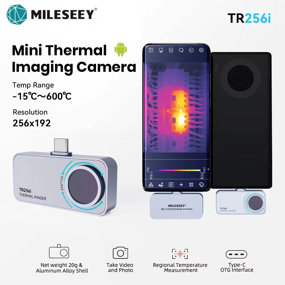 MILESEEY 열화상카메라 TR256i 256x192 열화상 카메라 안드로이드/아이폰, 패널 PCB 회로 수리 도구
