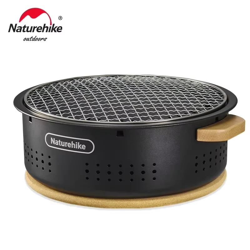 네이처하이크 쿨 캠핑 장비 야외 바베큐 철판 라운드 탁상 바베큐 그릴 휴대용 탄소 스토브 숯불 그릴 스토브