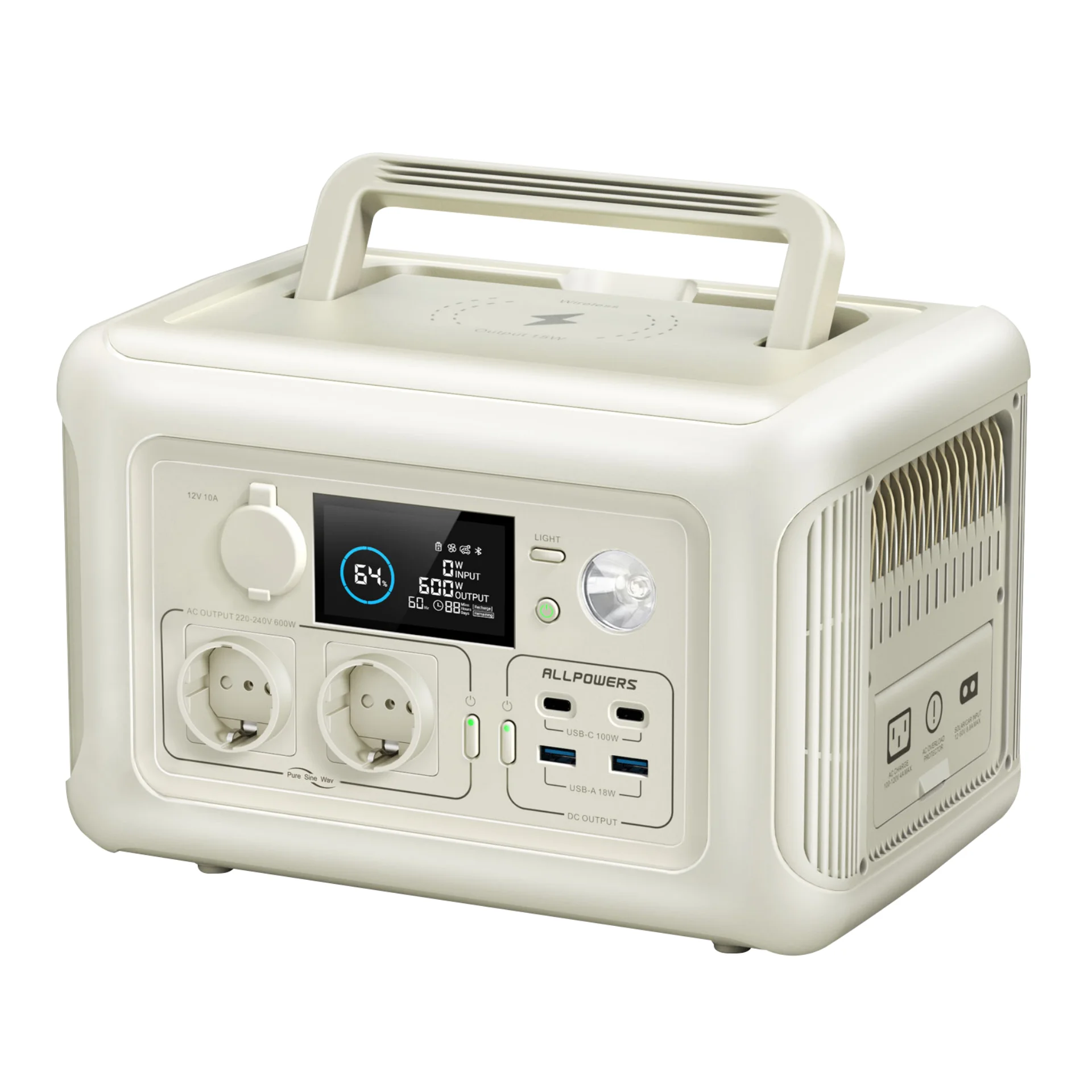 ALLPOWERS R600 휴대용 발전기 299Wh 600W Powerstation(AC 콘센트 포함) 가정용 텐트용 LiFePO4 배터리 야외 RV 캠핑