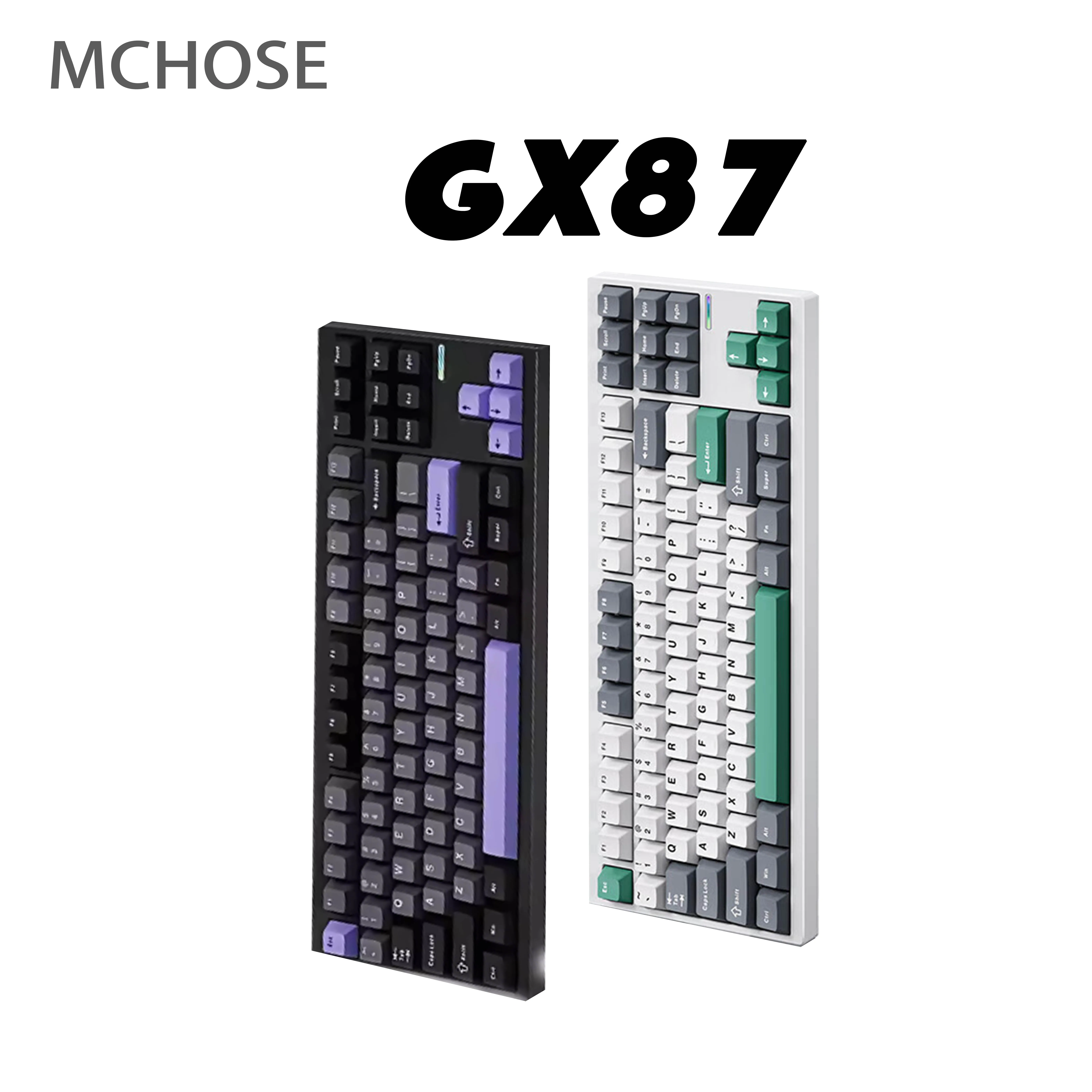 Mchose Gx87 알루미늄 맞춤형 기계식 키보드 트라이 모드 무선 블루투스 88 키 Pc E-스포츠 게임 사무실 80% 열 레이아웃