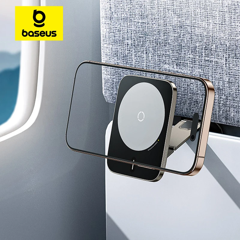 Baseus 비행기 전화 홀더 iPhone 12-16 Pro 용 휴대용 자기 전화 스탠드 홀더 주방 여행 벽 책상 자동차 전화 마운트