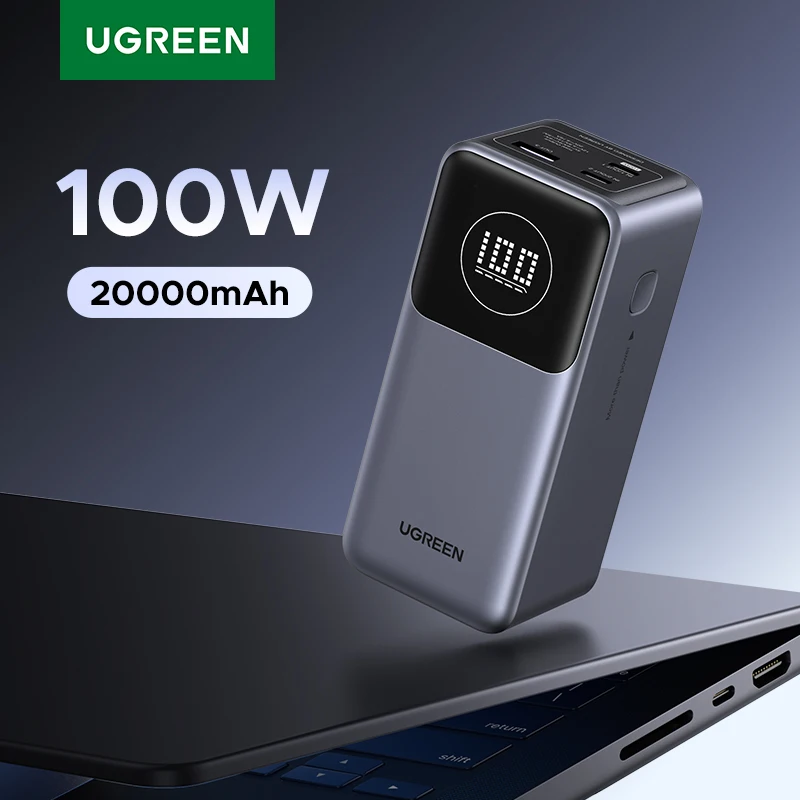 UGREEN Nexode 미니 100W 12000mAh 보조배터리 20000mAh 휴대용 PD 외장 배터리 파워뱅크 (아이폰 17 Pro, 16 고속 충전 지원)
